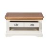 Farmhouse Cream Painted Oak Coffee Table with Drawers - 10% OFF SPRING SALE - 9