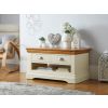 Farmhouse Cream Painted Oak Coffee Table with Drawers - SPRING SALE - 2
