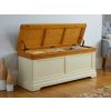 Farmhouse Cream Painted Large Fully Assembled Oak Blanket Box - SPRING SALE - 2