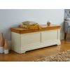 Farmhouse Cream Painted Large Fully Assembled Oak Blanket Box - 10% OFF WINTER SALE - 4