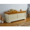 Farmhouse Cream Painted Large Fully Assembled Oak Blanket Box - 10% OFF SPRING SALE - 4