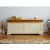 Farmhouse Cream Painted Large Fully Assembled Oak Blanket Box - SPRING SALE - 5