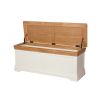 Farmhouse Cream Painted Large Fully Assembled Oak Blanket Box - SPRING SALE - 6
