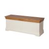Farmhouse Cream Painted Large Fully Assembled Oak Blanket Box - SPRING SALE - 7