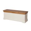 Farmhouse Cream Painted Large Fully Assembled Oak Blanket Box - 10% OFF SPRING SALE - 7