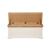 Farmhouse Cream Painted Large Fully Assembled Oak Blanket Box - 10% OFF SPRING SALE - 9