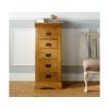 Farmhouse Country Oak 5 Drawer Tallboy Narrow Chest of Drawers - SPRING SALE - 3