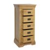 Farmhouse Country Oak 5 Drawer Tallboy Narrow Chest of Drawers - SPRING SALE - 7