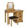 Farmhouse Country Oak Dressing Table Mirror Stool Set - SPRING SALE - 8