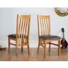 Chelsea Oak Dining Chair Brown Leather Pad - 10% OFF SPRING SALE - 2