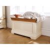 Farmhouse Country Oak Cream Painted Storage Blanket Box - SPRING SALE - 5