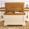 Farmhouse Country Oak Cream Painted Storage Blanket Box - 10% OFF CODE SAVE - 8