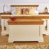 Farmhouse Country Oak Cream Painted Storage Blanket Box - SPRING SALE - 7