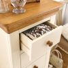 Farmhouse Country Oak Cream Painted 5 Drawer Tallboy Chest of Drawers - SPRING SALE - 4