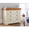 Farmhouse Country Oak Cream Painted 2 Over 2 Chest of Drawers - 10% OFF CODE SAVE - 2