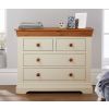 Farmhouse Country Oak Cream Painted 2 Over 2 Chest of Drawers - 10% OFF CODE SAVE - 3