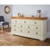 Farmhouse Country Oak Cream Painted 3 Over 4 Chest of Drawers - 10% OFF SPRING SALE - 2