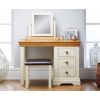 Farmhouse Country Oak Cream Painted Dressing Table / Home Office Desk - SPRING SALE - 3
