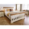 Farmhouse Country Oak Cream Painted Slatted 4ft 6 Inches Double Bed - SPRING SALE - 2