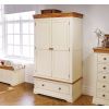 Farmhouse Country Oak Cream Painted Double Wardrobe - SPRING SALE - 2