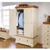 Farmhouse Country Oak Cream Painted Double Wardrobe - SPRING SALE - 6