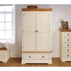 Farmhouse Country Oak Cream Painted Double Wardrobe - SPRING SALE - 7