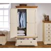 Farmhouse Country Oak Cream Painted Double Wardrobe - SPRING SALE - 9