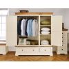Farmhouse Country Oak Cream Painted Triple Wardrobe - SPRING SALE - 3