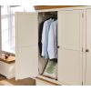 Farmhouse Country Oak Cream Painted Triple Wardrobe - SPRING SALE - 8