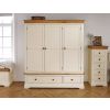 Farmhouse Country Oak Cream Painted Triple Wardrobe - 10% OFF SPRING SALE - 5