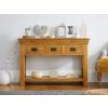 Farmhouse 3 Drawer Large Oak Console Table - SPRING SALE - 3