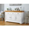 Farmhouse White Painted 140cm Large Assembled Oak Sideboard - 10% OFF CODE SAVE - 2