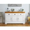 Farmhouse White Painted 140cm Large Assembled Oak Sideboard - 10% OFF CODE SAVE - 4