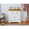 Farmhouse White Painted Small 80cm Oak Sideboard - 10% OFF SPRING SALE - 4