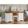 Farmhouse Country White Painted Double Pedestal Large Dressing Table / Desk - 10% OFF SPRING SALE - 2
