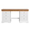 Farmhouse Country White Painted Double Pedestal Large Dressing Table / Desk - 10% OFF SPRING SALE - 9