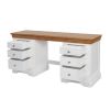 Farmhouse Country White Painted Double Pedestal Large Dressing Table / Desk - SPRING SALE - 10