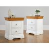 Pair of Farmhouse White Painted 2 Drawer Oak Bedside Tables - SPRING SALE - 2