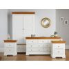 Farmhouse White Painted Oak Bedroom Set, Double Wardrobe, Large Chest of Drawers and Pair of Bedside Tables - SPRING SALE - 2