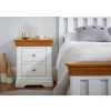 Farmhouse White Painted 2 Drawer Oak Bedside Table - 10% OFF CODE SAVE - 4