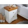 Farmhouse White Painted 2 Drawer Oak Bedside Table - 10% OFF CODE SAVE - 5