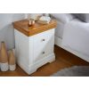Farmhouse White Painted 2 Drawer Oak Bedside Table - SPRING SALE - 5