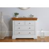 Farmhouse White Painted 2 Over 2 Oak Chest of Drawers - SPRING SALE - 3