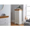 Farmhouse White Painted 5 Drawer Oak Tallboy Chest of Drawers - 10% OFF SPRING SALE - 2