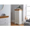 Farmhouse White Painted 5 Drawer Oak Tallboy Chest of Drawers - SPRING SALE - 2