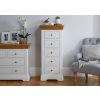 Farmhouse White Painted 5 Drawer Oak Tallboy Chest of Drawers - 10% OFF SPRING SALE - 4