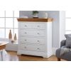 Farmhouse White Painted 2 Over 3 Oak Chest of Drawers - SPRING SALE - 2