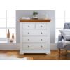 Farmhouse White Painted 2 Over 3 Oak Chest of Drawers - SPRING SALE - 4
