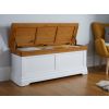 Farmhouse White Painted Large Oak Blanket Storage Box - 10% OFF SPRING SALE - 2