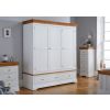 Farmhouse White Painted 3 Door Triple Wardrobe with Drawers - 10% OFF SPRING SALE - 2